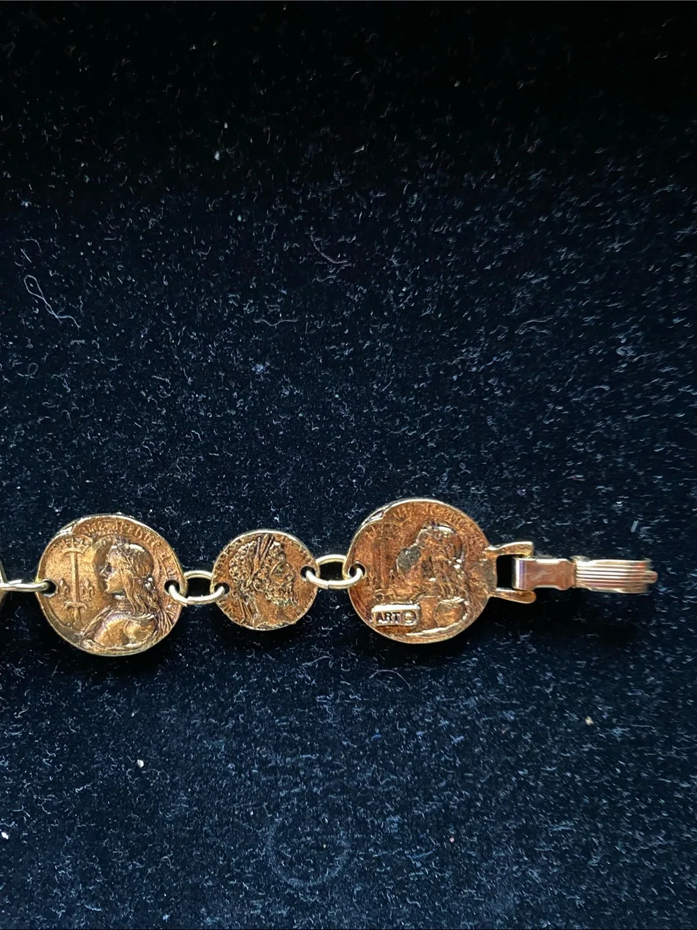 Gold Coin Link Bracelet - Women's Jewelry